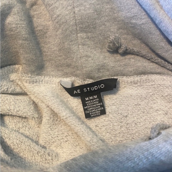AE Studio American Eagle Hoodie Sweatshirt Gray M - Picture 2 of 6